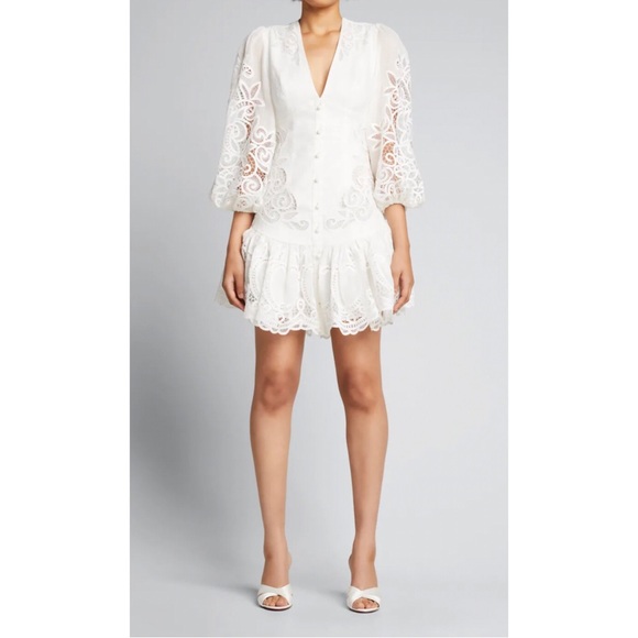Zimmermann Dresses & Skirts - ZIMMERMAN Mae Lace Mini Dress Ivory White US 6 / AU 1